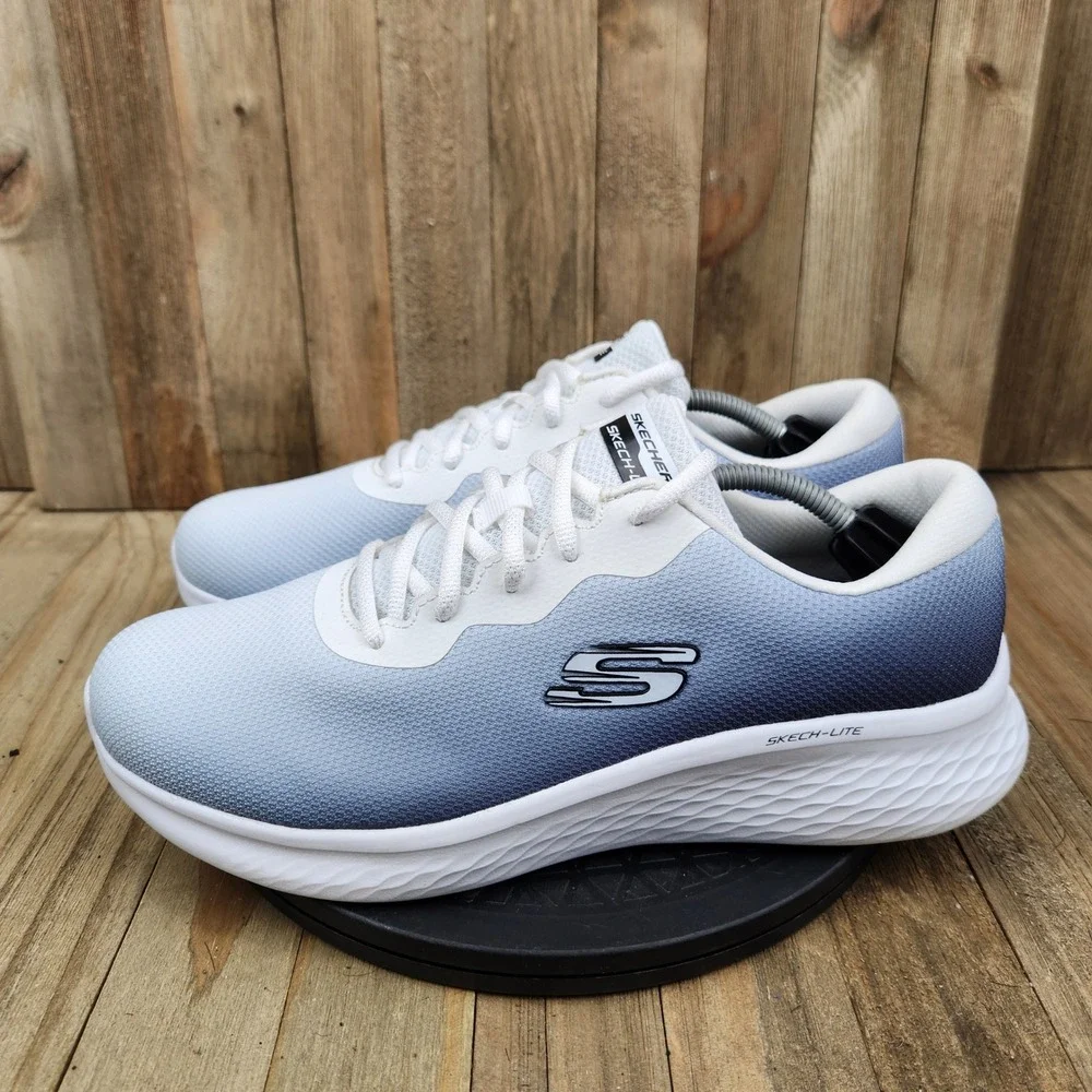 Skechers Skech-Lite Pro Womens 9.5 White Navy Ombre Sneakers Shoes 149995 WBK